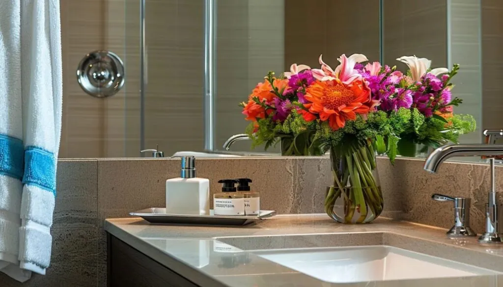 bedroom vanity counter tops with flowers